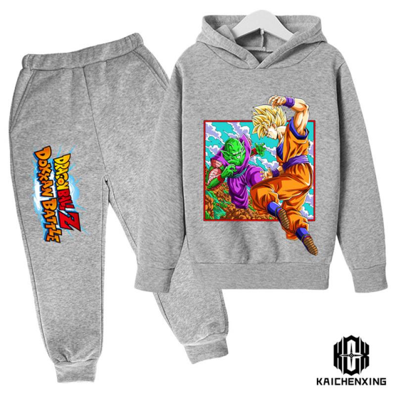 Dragon Ball Kinder Kapuzenpullover MantelHerbst Mädchen Langarm Warm Jungenanzug 4 bis 14 Jahre alt Jacke Jungenkleidung Pullover Top Hosen