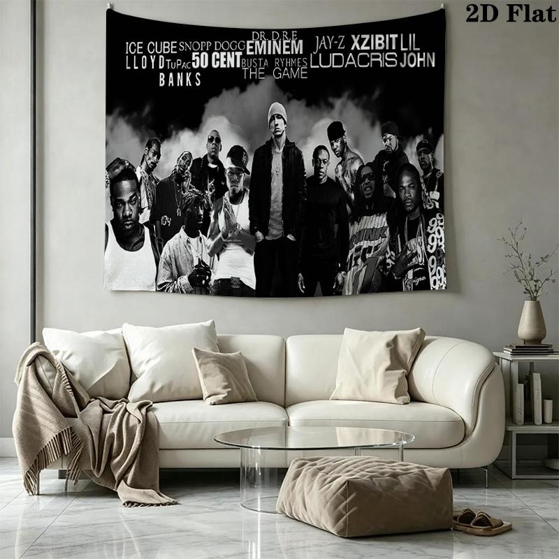 Rapper Wandteppich Ästhetischer Wandbehang Bedruckter Stoffdecke Dekorative Wandteppiche für Schlafzimmer Wohnzimmer Heimdekoration