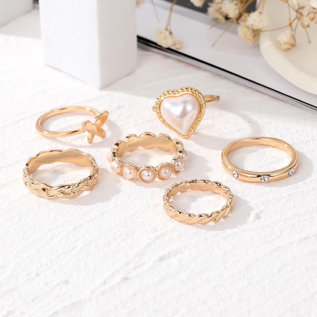 Ensemble de bagues de luxe et élégantes pour femmes, bijoux de fête populaires dans la rue