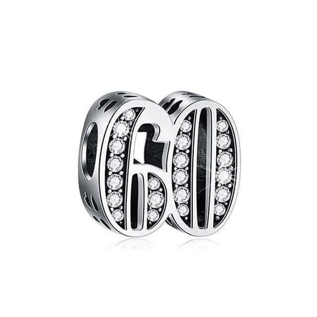 New High-Quality Copper 13-15-18-30-50 Digital 3D Hollow Amulet Charm Beads Fit For Original Bracelets Diy Women'S Jewelry