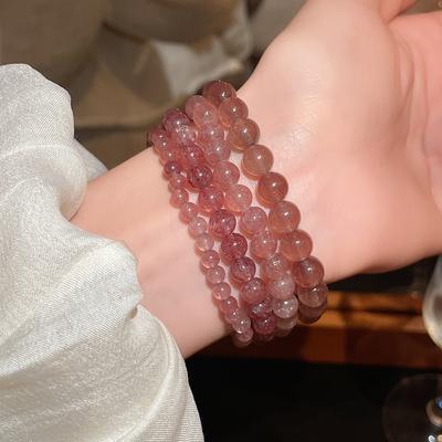 Frisches und süßes natürliches Erdbeer-Kristall-Armband für Damen, einfaches High-End-Armband, modisches vielseitiges Geschenk, Handschmuck