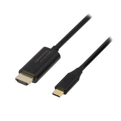 Green House USB Type-C To HDMI Mirroring Cable (2m) - Easy Setup: Simply Connect Your PC or Smartphone Screen To Your TV (GH-HALTB2-BK)