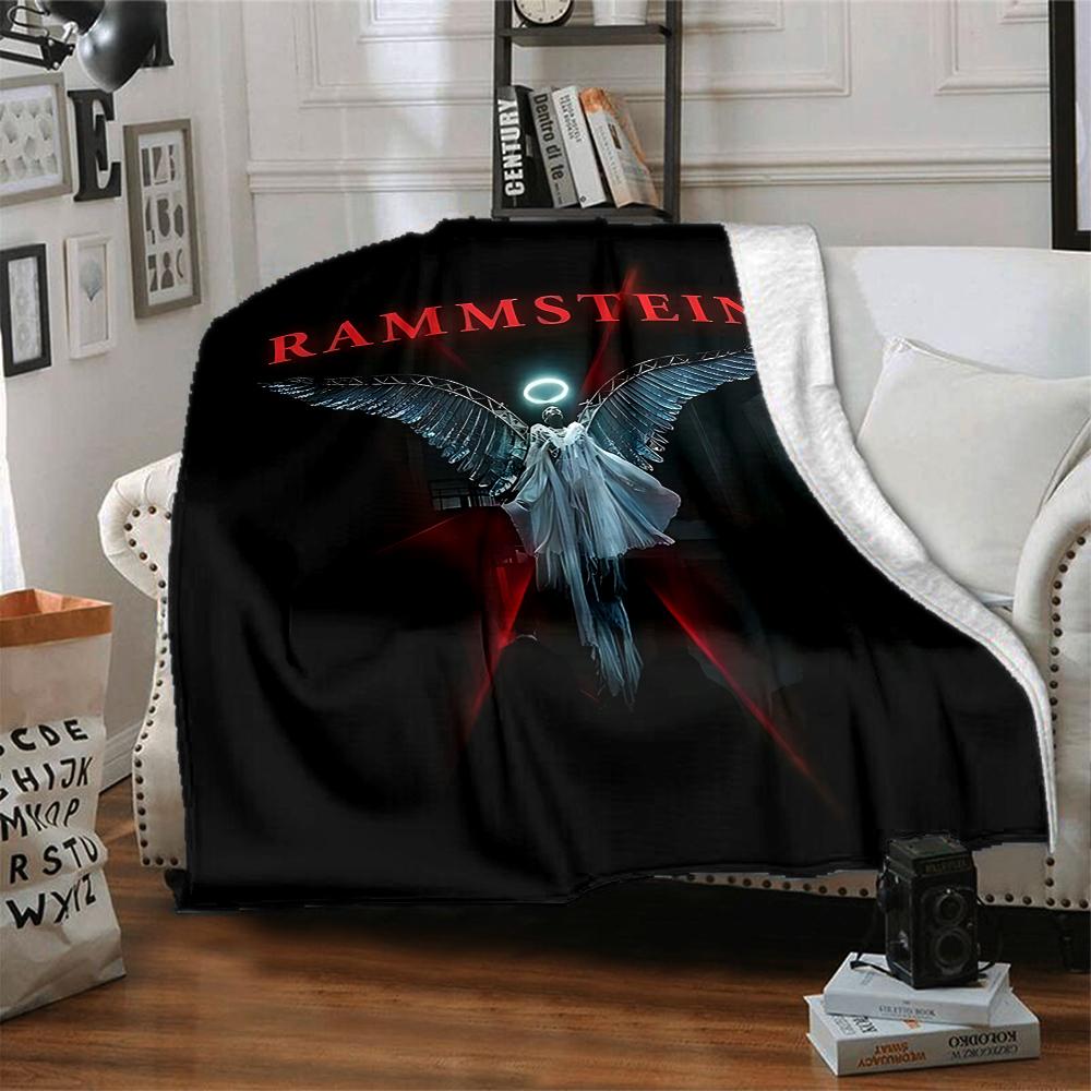 1Pc Rammstein Angel Wings Flannel Blanket, Soft And Comfortable, Casual Warm, Camping Travel, Christmas, Halloween Xmas Gift N1311