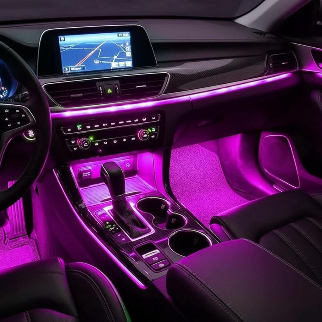 Car Ambient Lighting Adjustable USB Lamp With USB Port LED Car Lights For Truck SUV Tractor Trailer