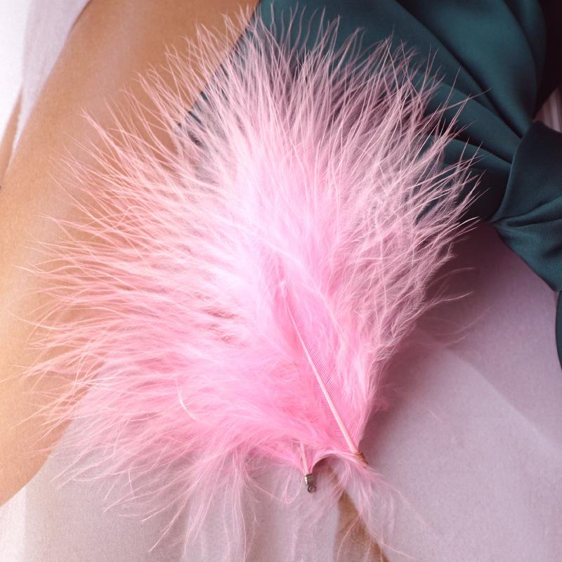 50Pcs With Clip Buckle Full Fleece Turkey Fluff Fluff Diy Decorative Dream Catcher Cat Stick Feather Material