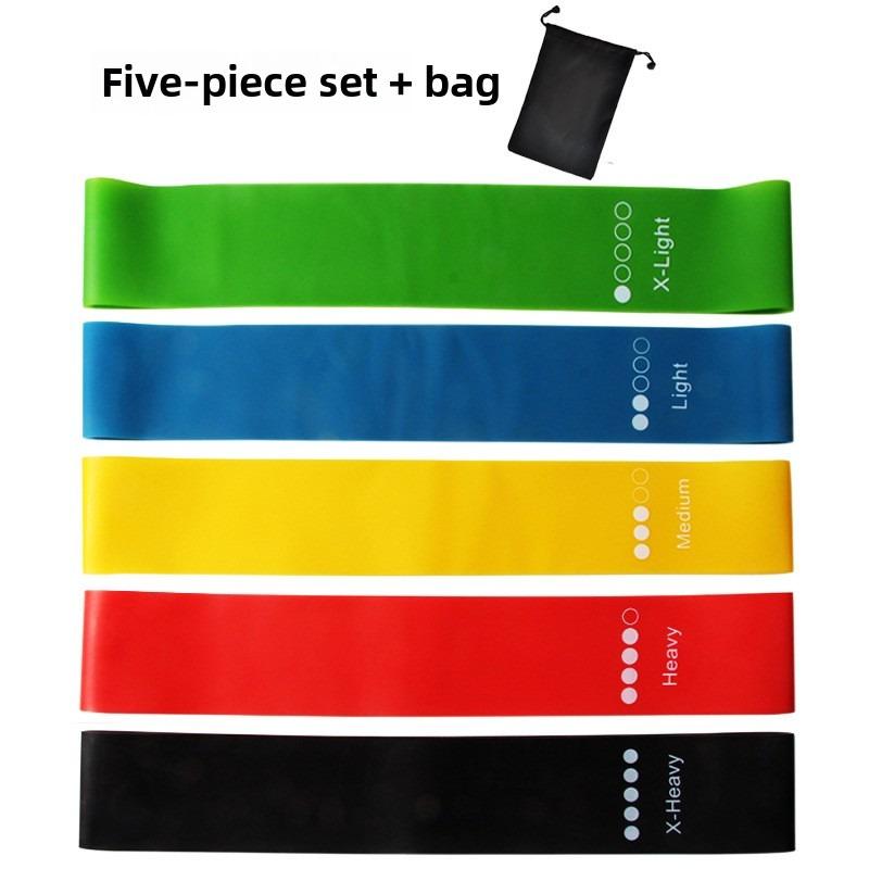 Hot Five-piece TPE Resistance Band Squat Hips Slim Legs Slim Arms Shape Perfect Body Yoga Tension Band Elastic Loop