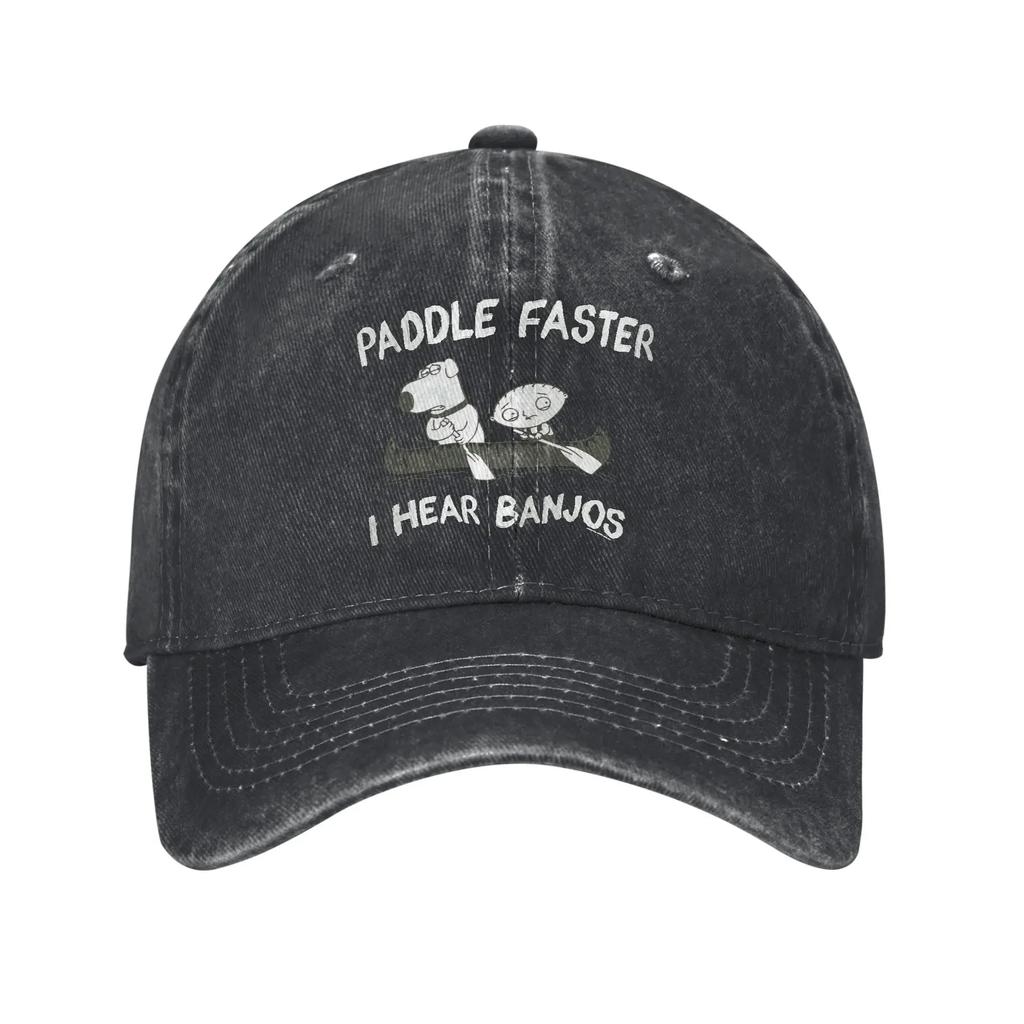 Vintage Families Cartoon Peter Griffin Knee Injury Baseball Cap Men Distressed Denim Washed Sun Cap Outdoor Adjustable Caps