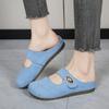 Kostenloser Versand Damen Wildleder Mary Jane Mules, Lässige Riemenlose Flache Clogs, Bequeme Slip-on Hausschuhe, Retro Minimalistische Alltagsschuhe