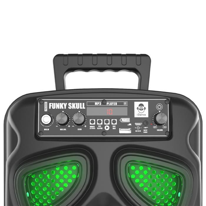 Karaoke reproduktor - iDance - Funky Skull - Bluetooth - LED - Halloween
