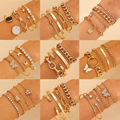 Set di bracciali retrò multistrato da donna - stile europeo e americano