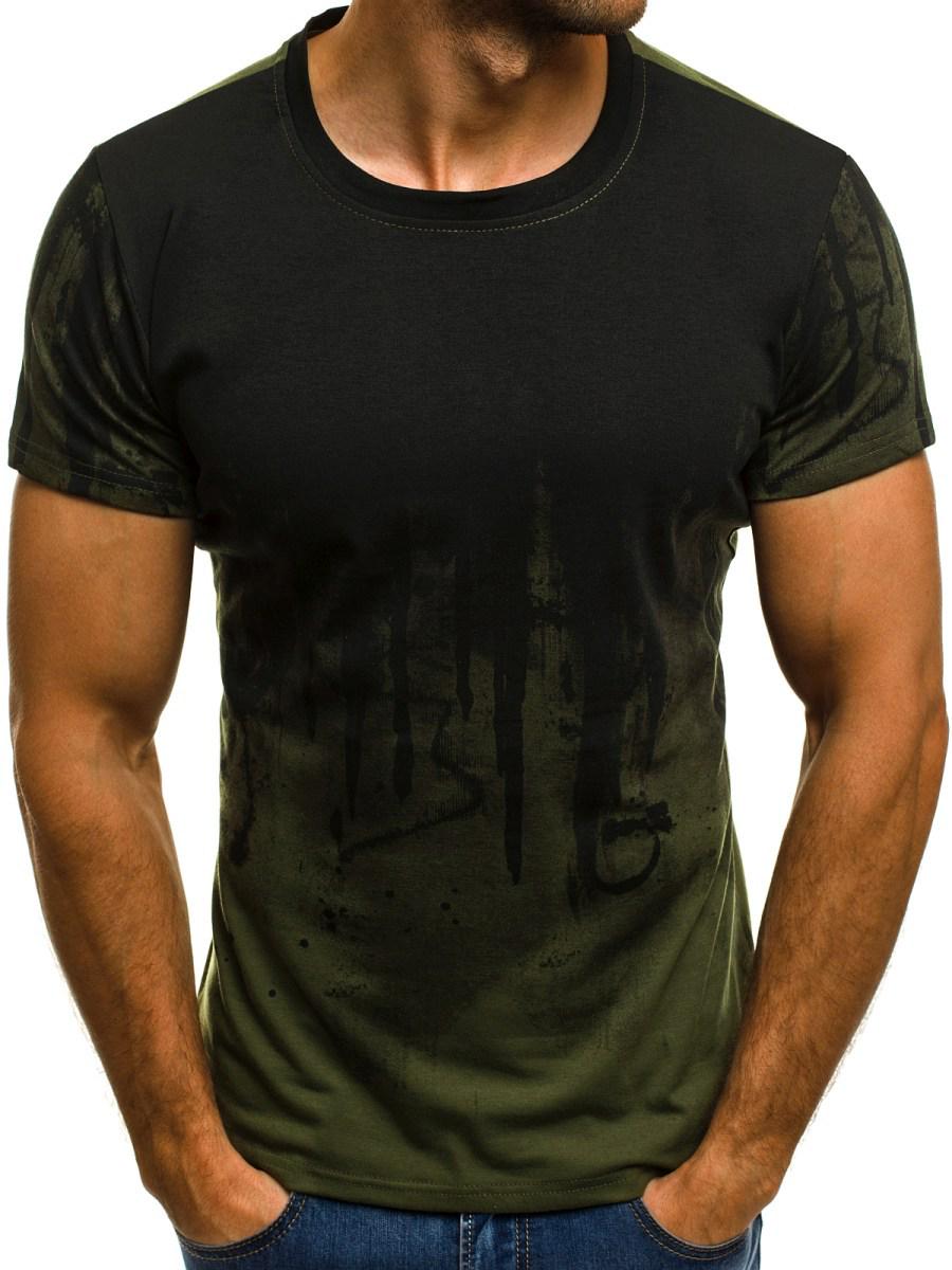 Men s Summer Sports Print T-shirt, Slim Short Sleeve M