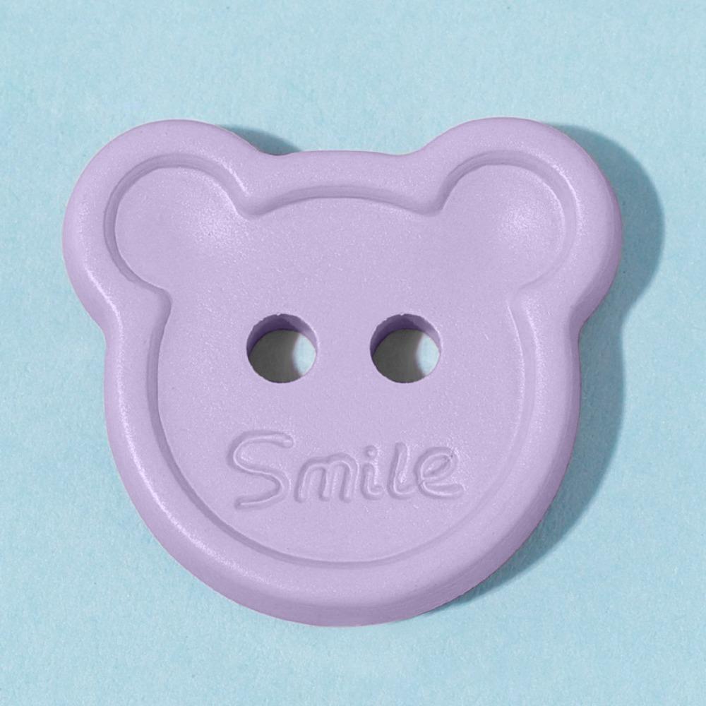 

2026 Cute Little Bear Buttons DIY Colorful Garment Ornaments Plaid Plastic Sewing Accessories фіолетовий