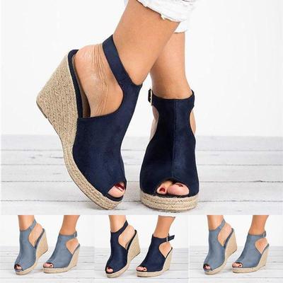 Plus Size Platåsandaler Kilklackar Skor För Kvinnor Klacksandaler Sommar Träsko
