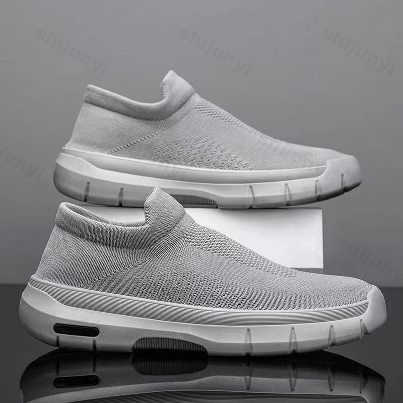 Fashion Men's Shoes 2024 Fashion Knitted Mesh Breathable Casual Shoe Slip on Platform Men Sneakers Versatile Shoes Zapatillas Hombre