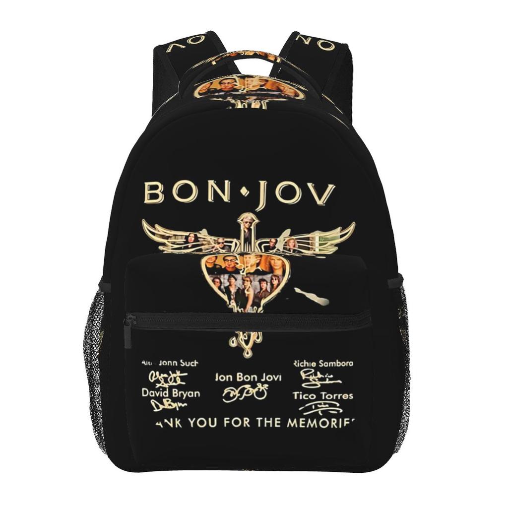 Bon Jovi Grunge Band Forever TOUR Student Backpack School Bag Hiking Travel Daypack for Boys Girls Fashion Bookbag Shoulder Bags