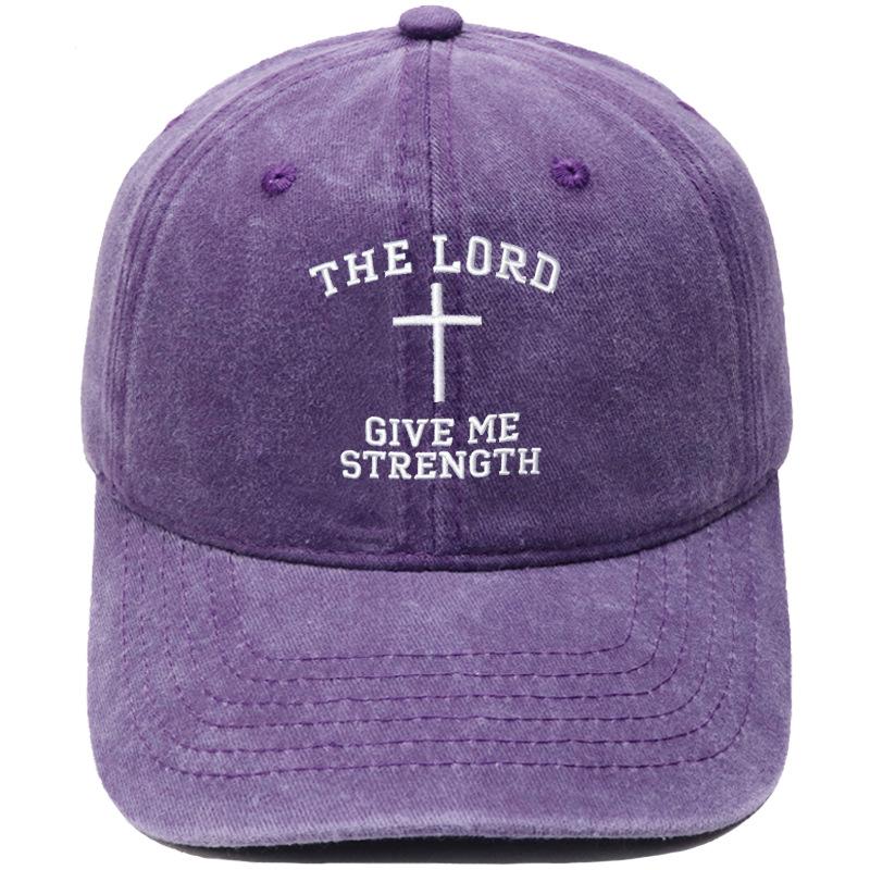 The Lord gave me strength embroidered baseball cap vintage casual visor for men and women
