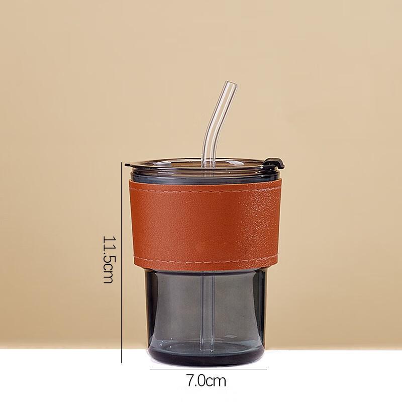 QIHANG Bamboo Joint Glass Car Water Cup with Straw
