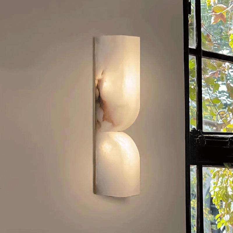 Minimalist All-Copper Marble Wall Lamp - Luxury Design for Living Room or Bedroom