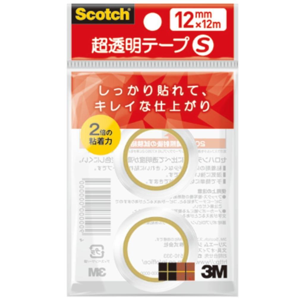 3M Japan Tape Small 12mm X 2 Rolls Ultra-Transparent S, Roll, 12m,