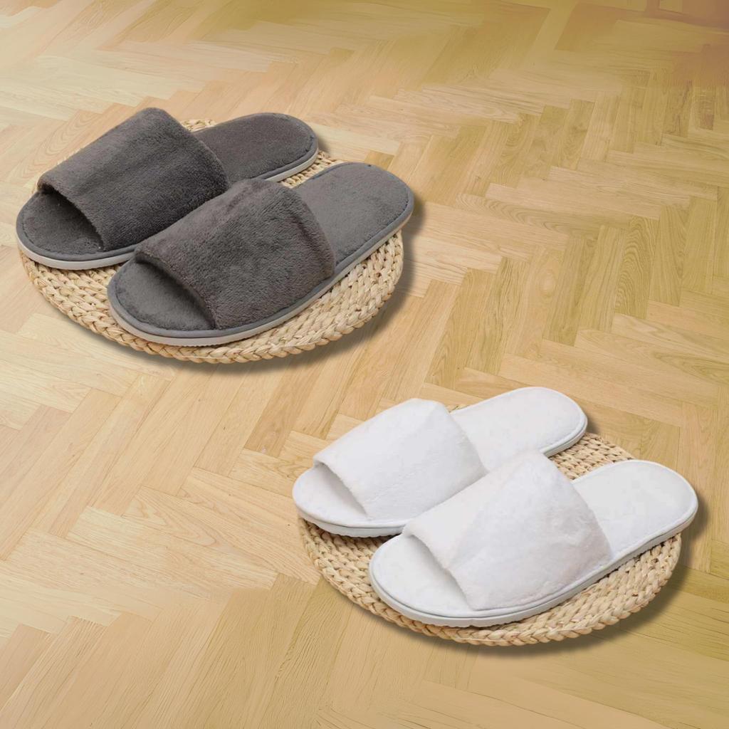 Golspia Disposable Individually For Indoor 6 Pairs Slippers, Wrapped, Portable, Thick, Hotel-Quality, Guests, Use, Unisex, White/Gray,