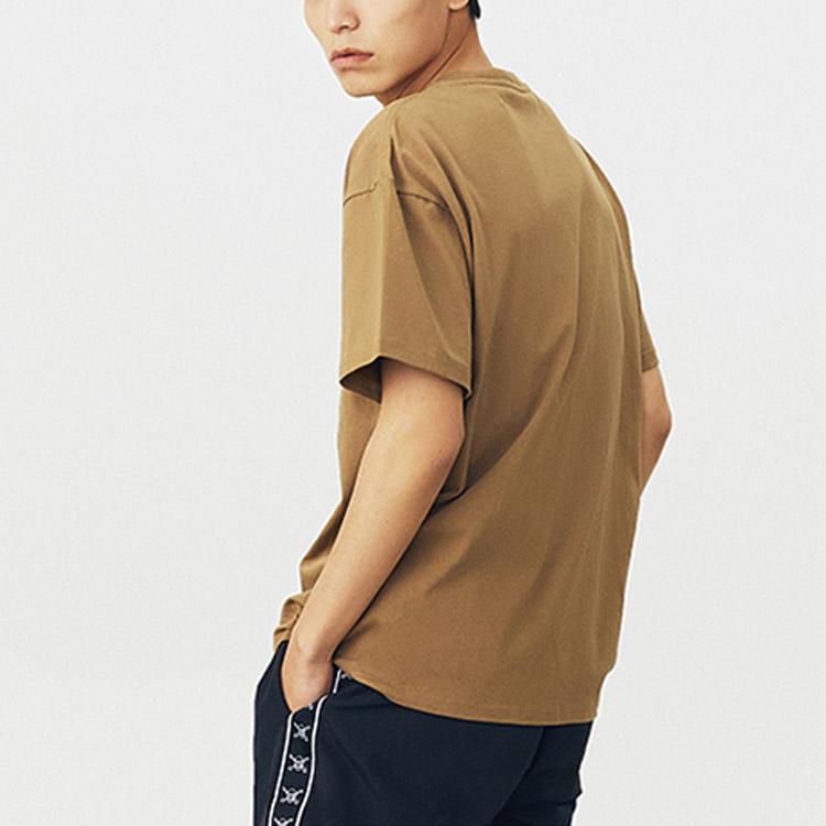 Vans Solid Color Pocket Letter Logo Loose Casual Short Sleeve Drop Shoulder T-Shirt Unisex T-Shirt Khaki VN0A5E5IDZ9