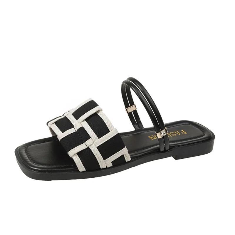 Móda Nový Trend Letní Baleríny Dámské Pantofle Ležérní Obuv Otevřená Špička Žabky Designérské Společenské Sandály Pláž Módní Dámská Obuv Nazouváky