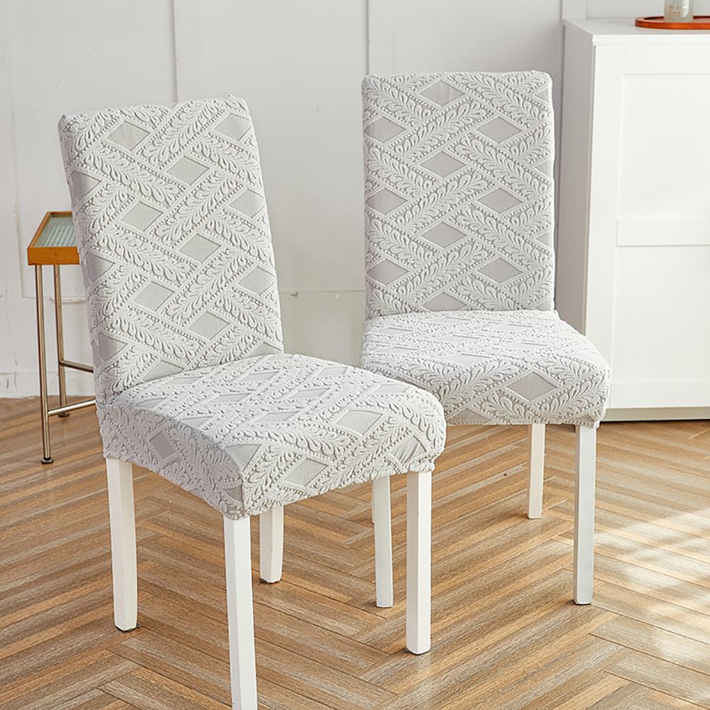 1/2/4/6 PCS New Jacquard Chair Cover Dining Room Stretch Spandex Chair Seat Cover Protector Case For Kitchen Wedding Banquet