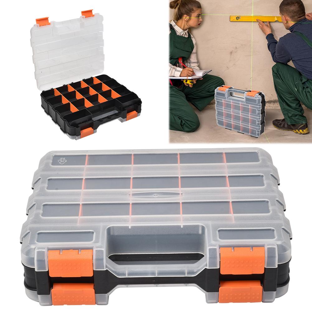

Double Side Tools Box Portable Tool Box Plastic for Screws Nuts Nails Bolts