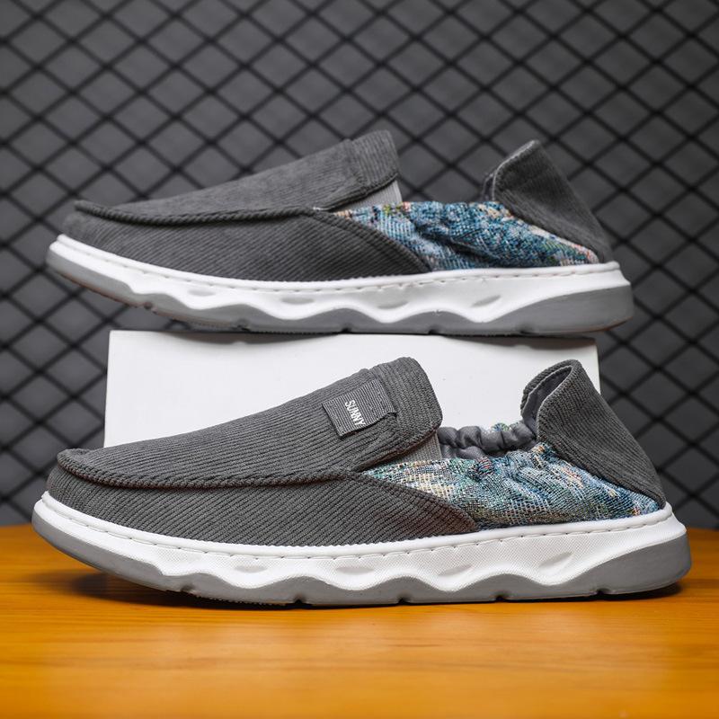 Old Beijing Cloth Shoes Lightweight and Breathable One-foot Laziness Shoes Men's Shoes Summer Embroidered Cloth Shoes Driver Driving Shoes