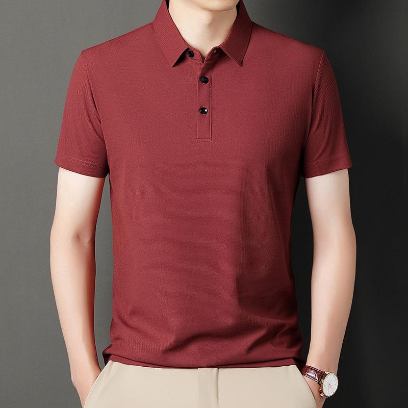 Heren Zomer Wafelgebreid Kort Mouw Revers T-shirt