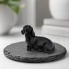 Yangyizhi 3D Printed Dachshund Sculpture, Miniature Dog Figurine, Matte Finish Statue, Artistic Pet Memorial Gift