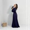 Elegant V-Neck Long Sleeve Satin Midi Dress Women Formal Evening Gown French Chic Style