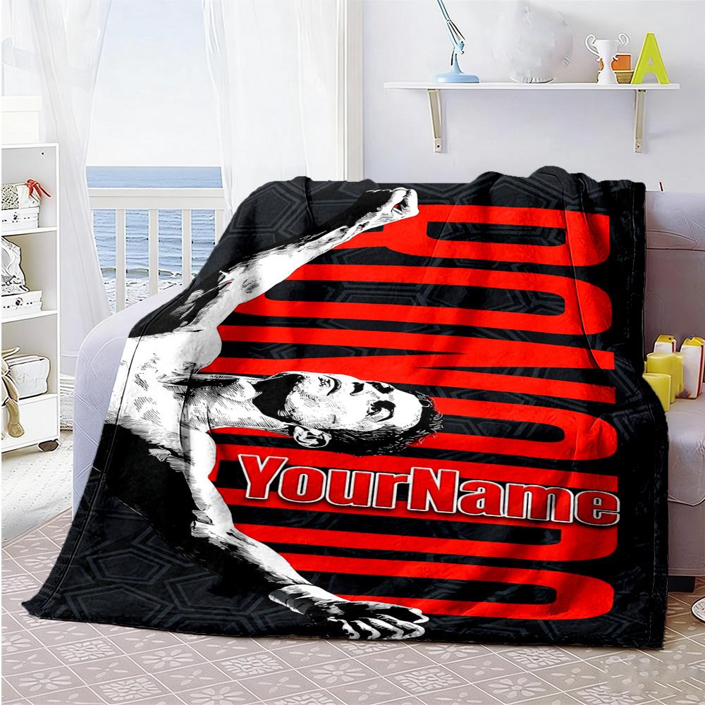 Messi 374 Personalized Name Blanket Gift Customizable Blanket Durable Comfort Throw For Chair Bedding Nap Livingroom All-Season Use