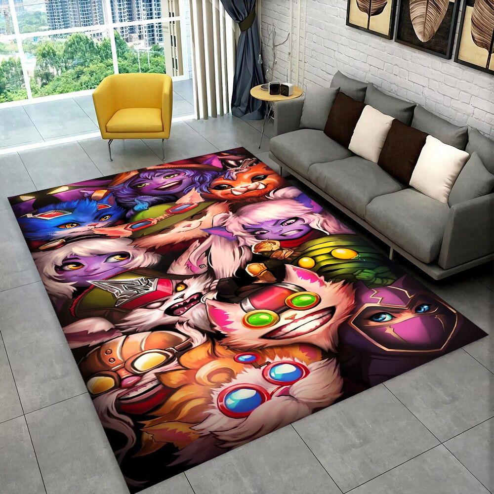 3D LOL League of Legends Jinx Game Gift Carpet Rug for Living Room Bedroom Home Sofa Decoration,kids Play Non-slip Floor Mat