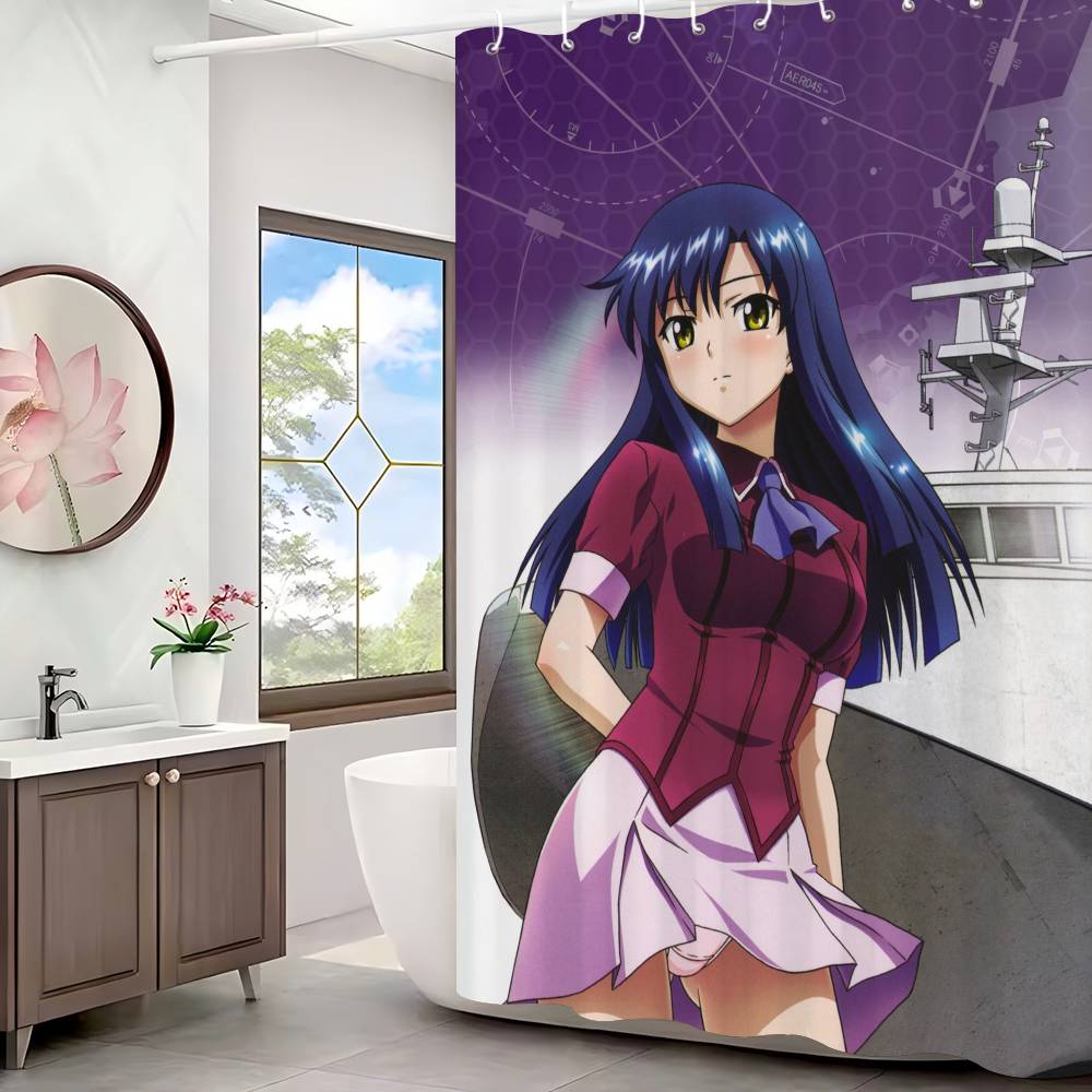 

Retro Anime Kanon Girls Bathroom Shower Curtain Shielding Partition Shower Curtain Quick Dry Can Be Scrubable Light Opaque Bath 150x180 cm