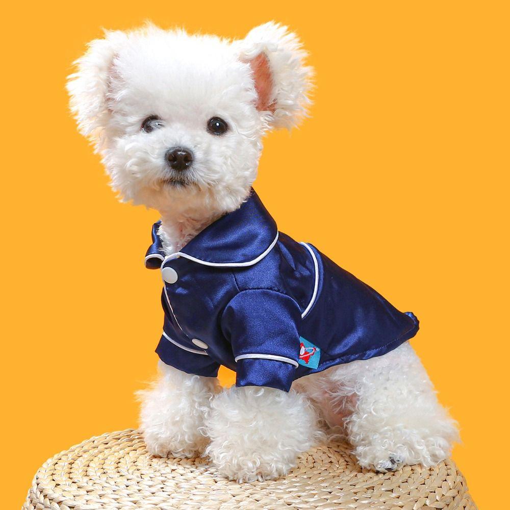 Trendy Soft Pet Silk Pajamas XS/L Thin Fabric Dog Shirt Skin-friendly Comfortable Cat Clothes Summer Season