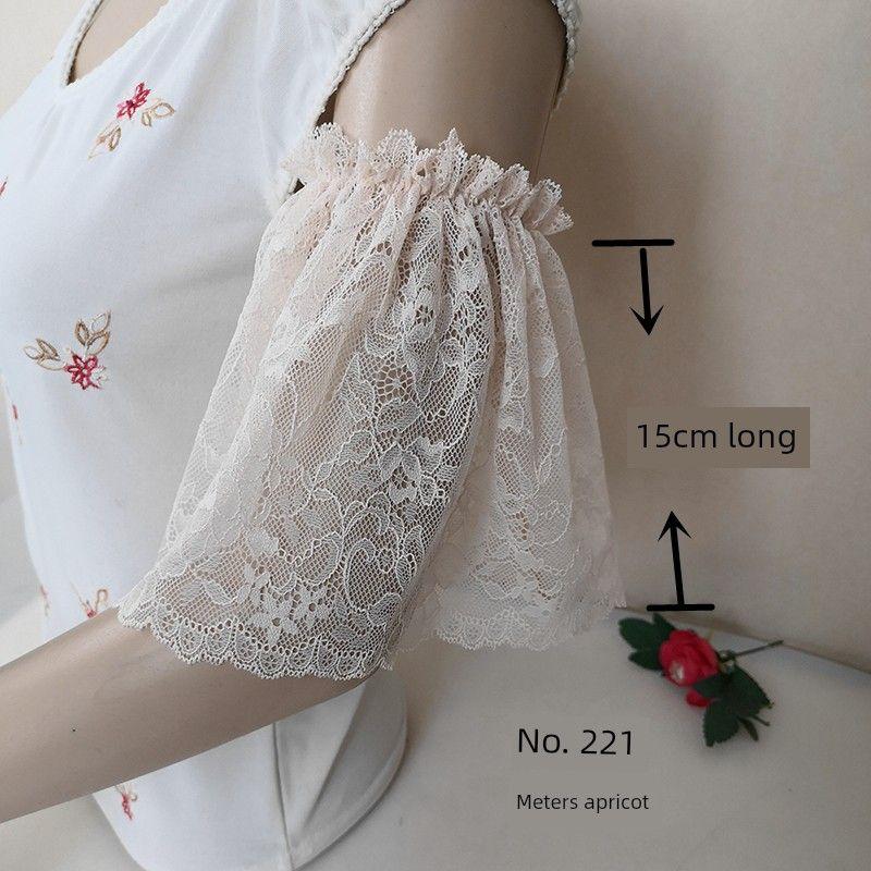 

Женский черный кружевной топ с рукавами-клеш и застежкой-коробочкой 221 meters apricot 15cm long a pair S