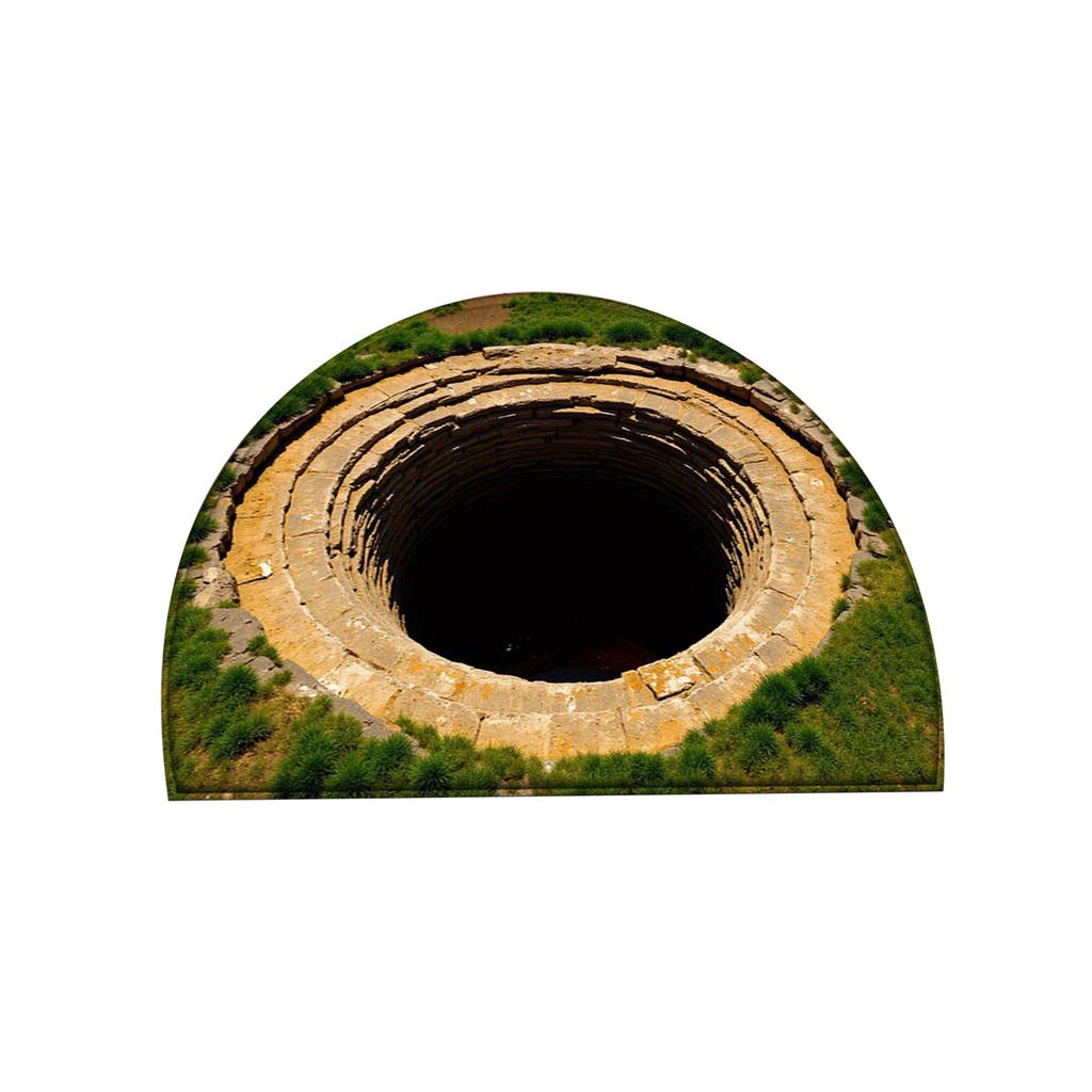 Front Door Mat Indoor Outdoor Entrance, 3D Optical All-Weather Doormat, Optical Rug Ground Crack Rug 3D Rugs, Easy Clean Patio Porch