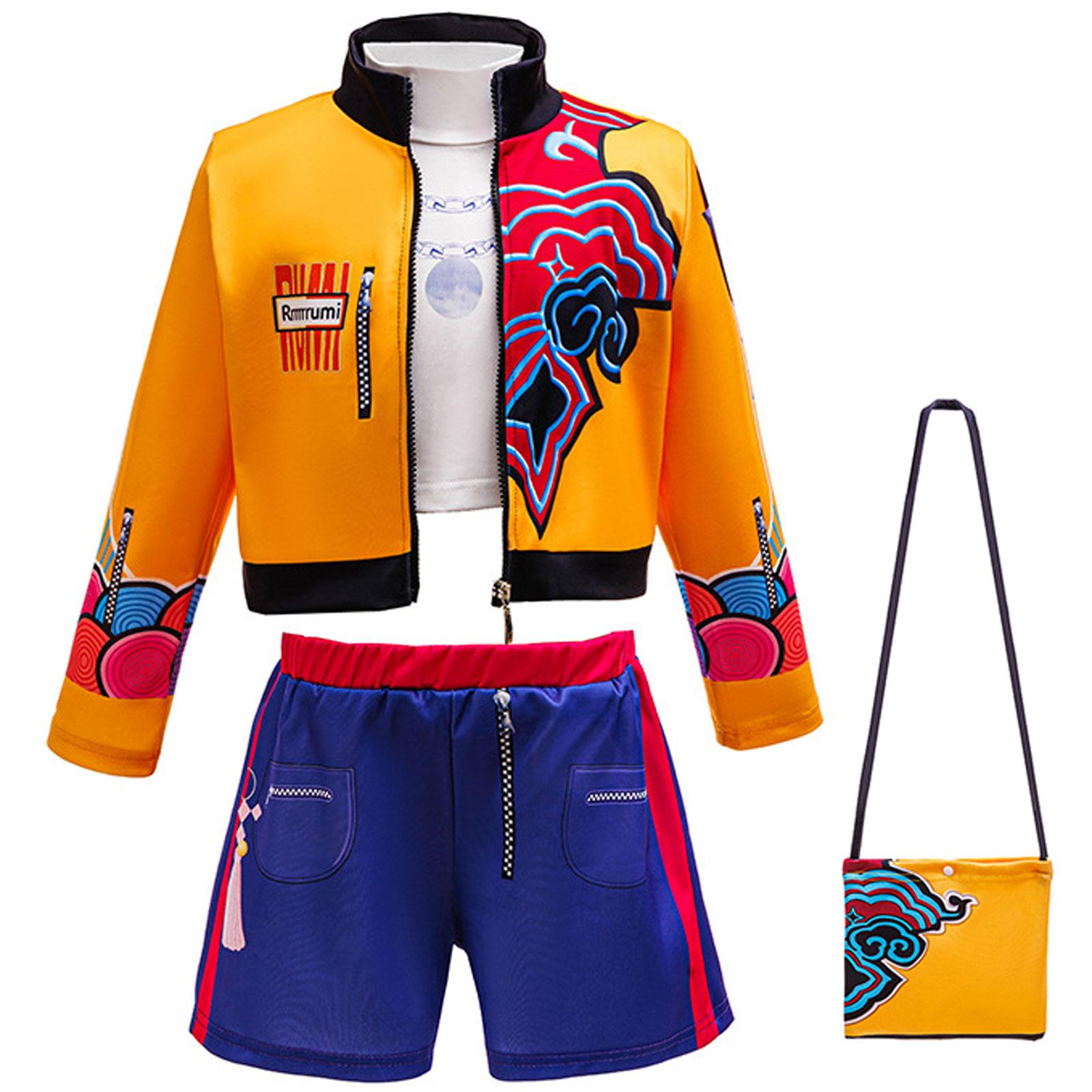 Halloween Filles Cosplay Mode Populaire Mignon Carnaval Fête Performance Costume 3 Pièces + Accessoires Ensemble Robe Anniversaire 2T(tag 100)