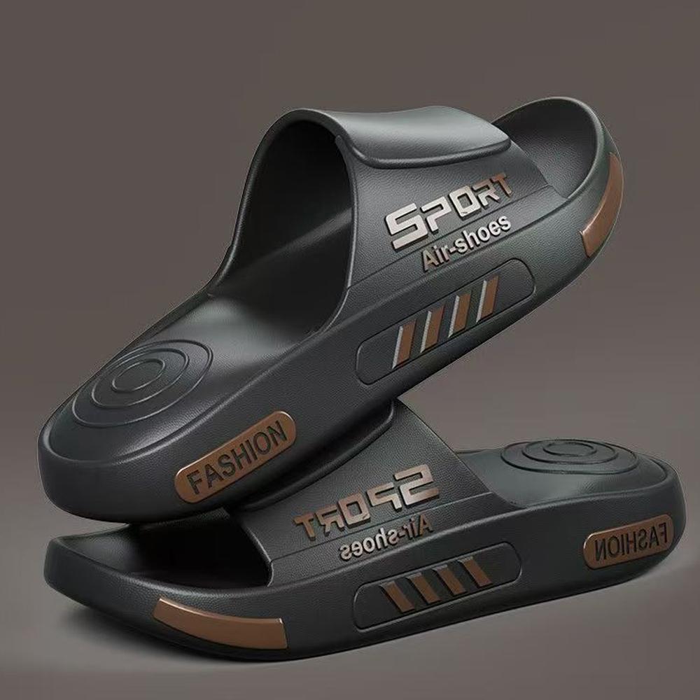 BASATU Fashion Men's Slippers PVC Soft Sole Non-slip Slides Casual Outdoor Beach Flip Flops Home Bathroom Sandal Couples Slipper