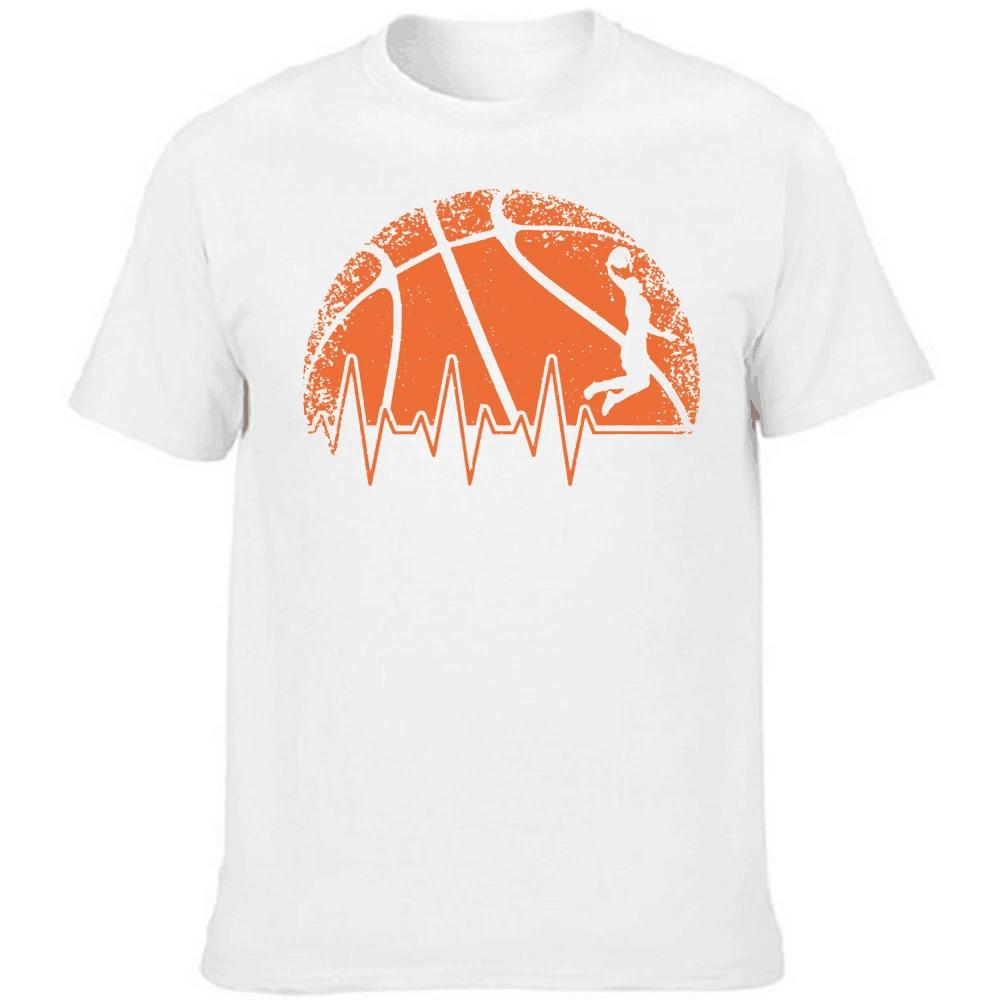 Funny Basketball Heartbeat T Shirts Summer Style Graphic Cotton Streetwear Short Sleeve Basketball Lovers Gifts T-shirt Men77899