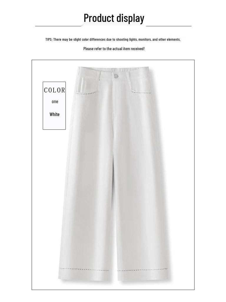 Women's Summer High-Waisted Loose Straight-Leg Wide-Leg Jeans