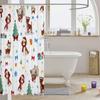 Christmas Puppy Shower Curtains Festive Pet Bathroom Curtain Kids Women Men Cute Dog Bathroom Accessories Xmas Tree Snowflake