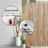 Natural Bamboo Fence Shower Curtain Smooth Texture Rustic Aesthetic Earthy Organic Bathroom Decor With 12 Hooks