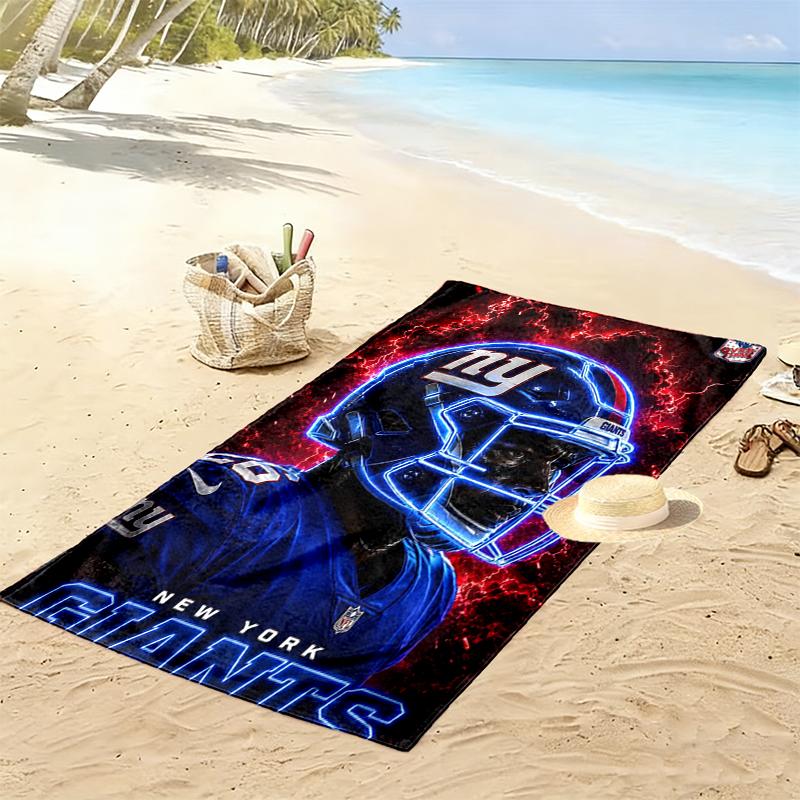 New York Giants Print Beach Towel, Large Soft Quick Dry Towel for Beach Camping Swimming