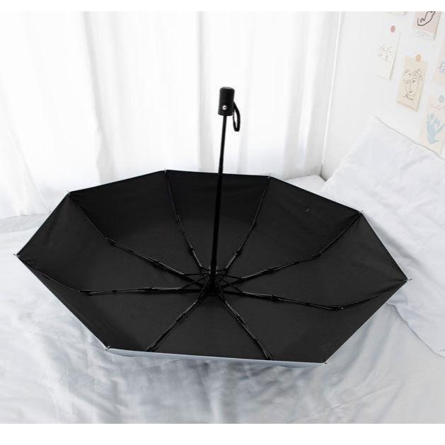 Paraguas Plegable Coreano Automático - Anti-UV, Pegamento Negro, Doble Propósito para Sol y Lluvia