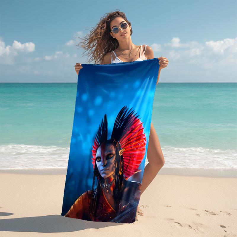 1Pc Mystical Warrior Portrait Beach Towel Microfiber Beach Towel Thin Absorbent For Beach Swimming Yoga Bath Sports 0917280