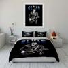 Guitarist in Black Leather with "Elvis" Print Bedding Set Duvet Cover Pillowcases (1* Duvet Cover 2* Pillowcases Do Not Include Comforter)