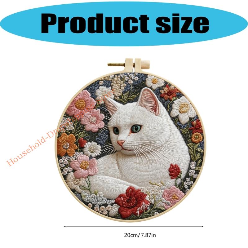 Embroidery Starter Set For Cats Lovers Featuring All Materials And For Creative Fun Home