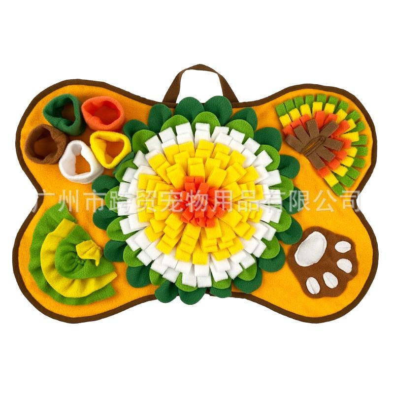 Dog Snuffle Mat Slow Feeding Mental Stimulation - Washable Fleece Puzzle Toy Dogs Cats 64x43cm